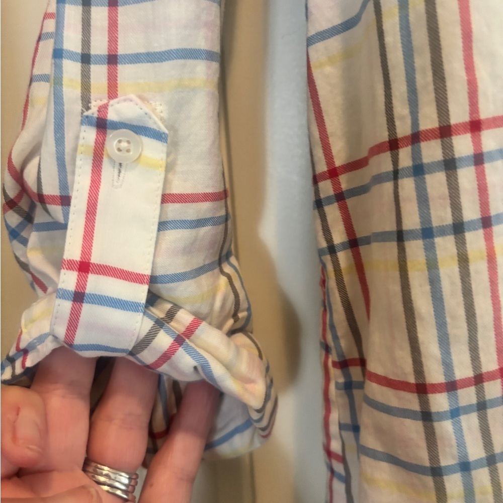 Talbots Multicolor Plaid Shirt M - Picture 3 of 5